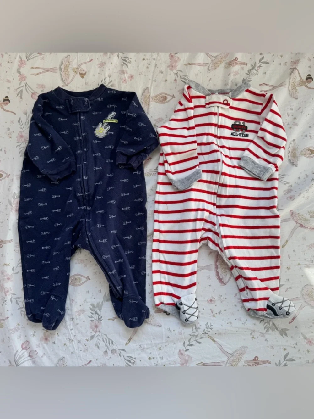 Bundle of Baby Boys Infant Footies Footed Pajamas Sleepers Sz 3 Months - Carters